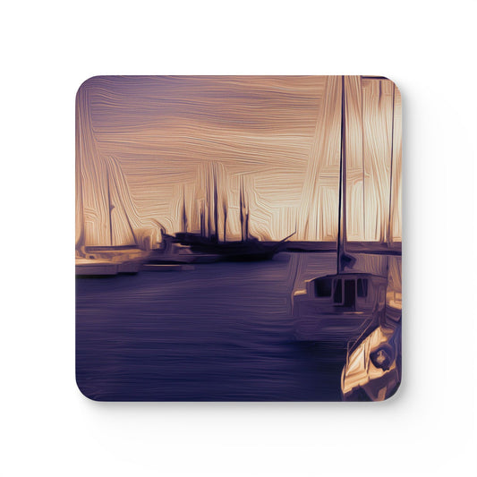 The Sleeping Yachts (at Sunset) - Coaster Set