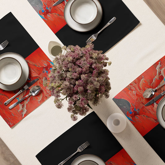 Half Black Half Hónghǎi - Placemat Set