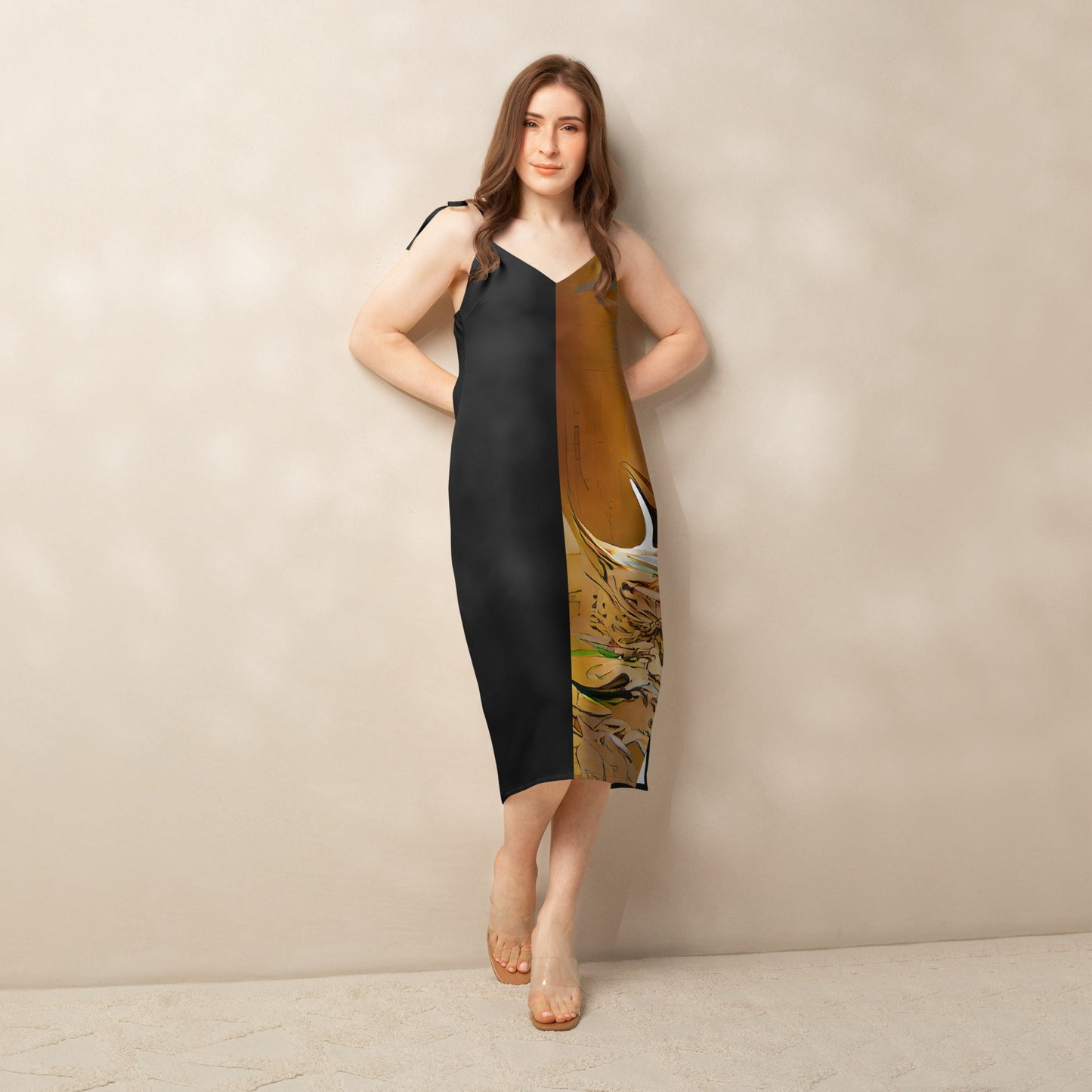 Half Black Half Gāolàng - Womens Chiffon Slip Dress