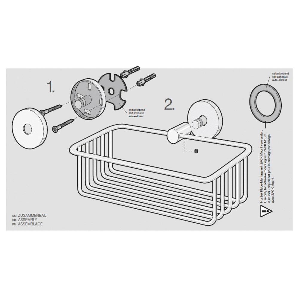 Zack Scala Shower Basket — Mirror Polished Stainless Steel