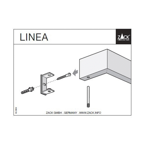 Zack Linea Brushed Stainless Steel Wall-Mounted Towel Rail