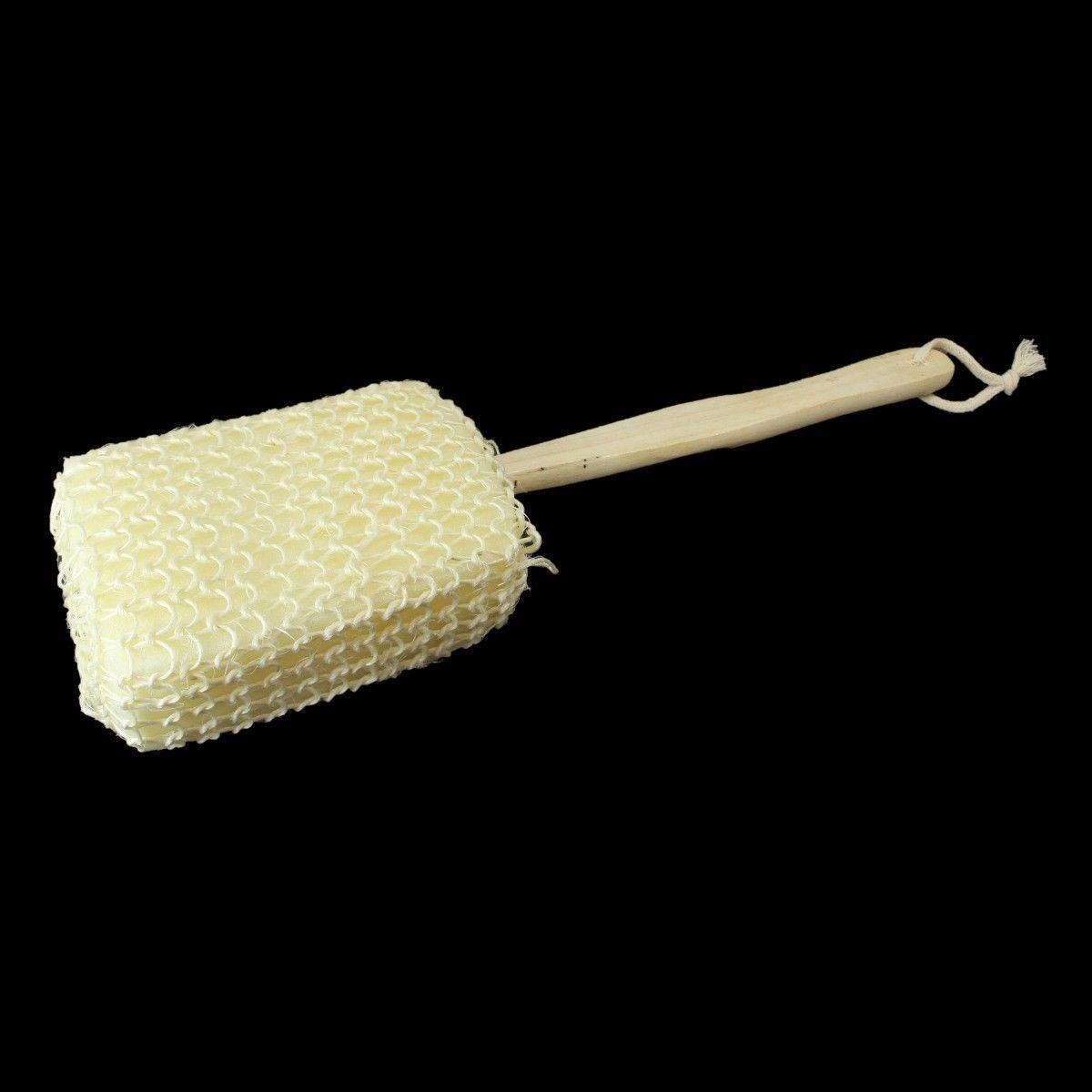Luxury Exfoliating Bath Sponge with Wooden Handle