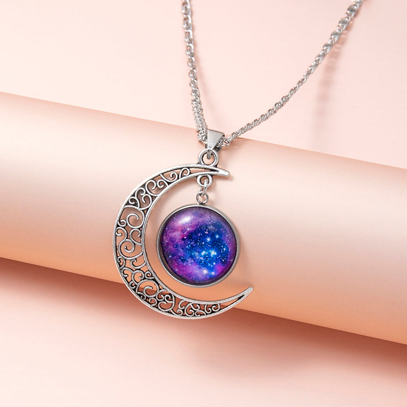 Galaxy Planet Star Glass Necklaces