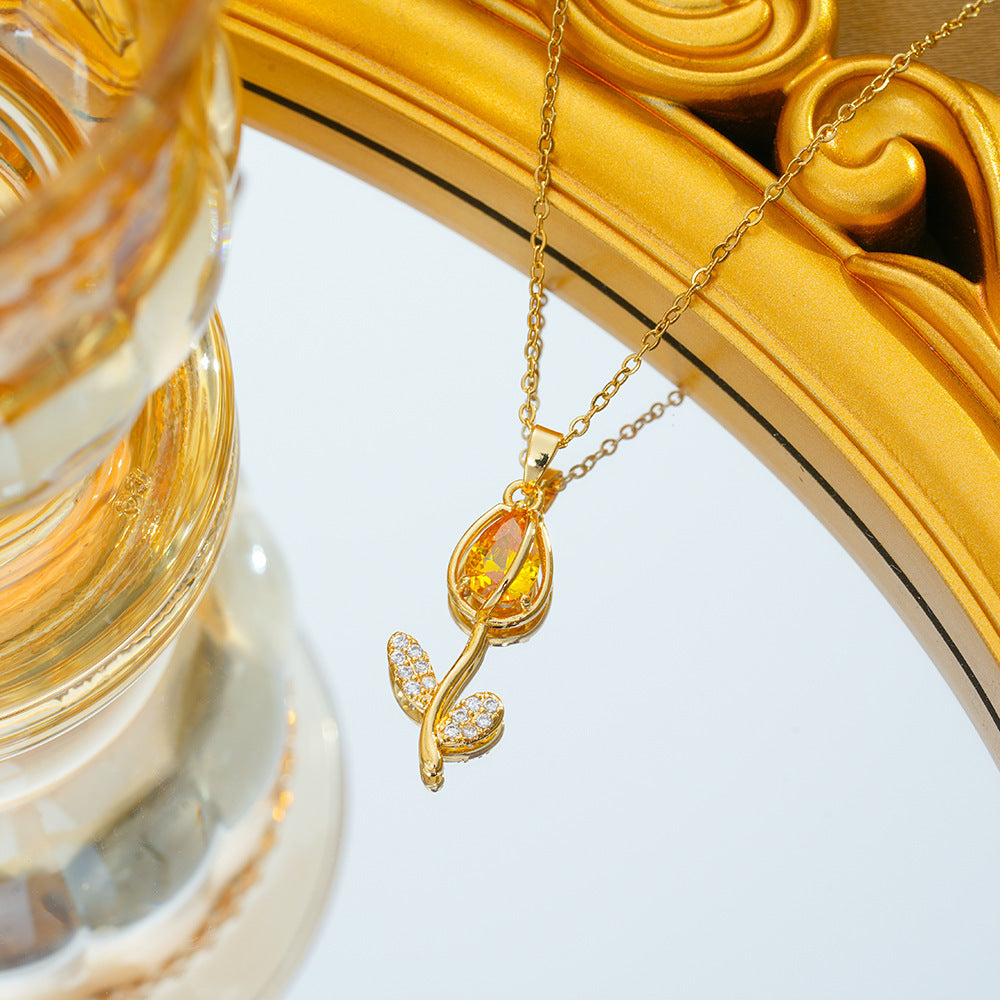 Zircon Tulip Necklace for Women