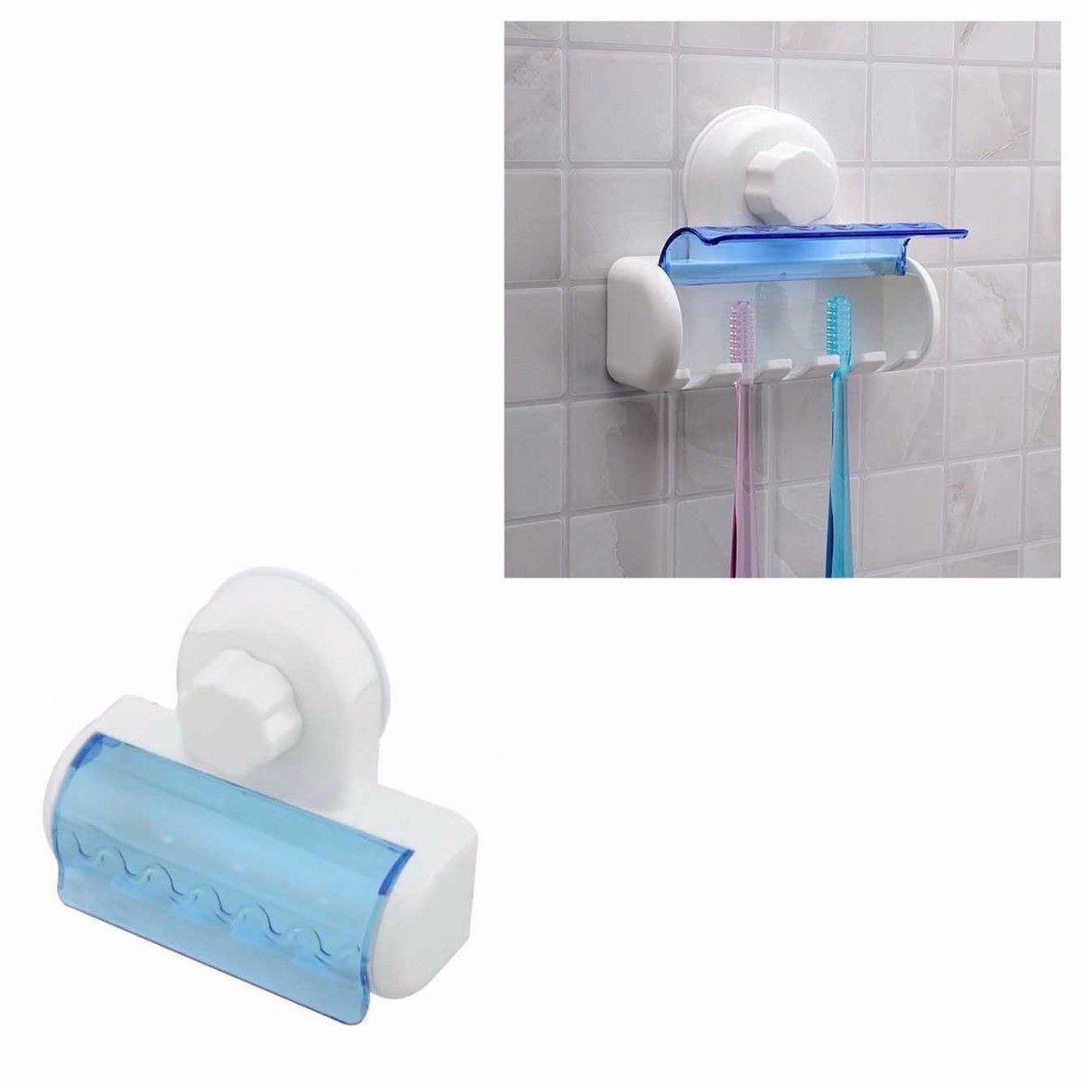 Suction Cap Toothbrush Holder Convenient Bathroom Organizer