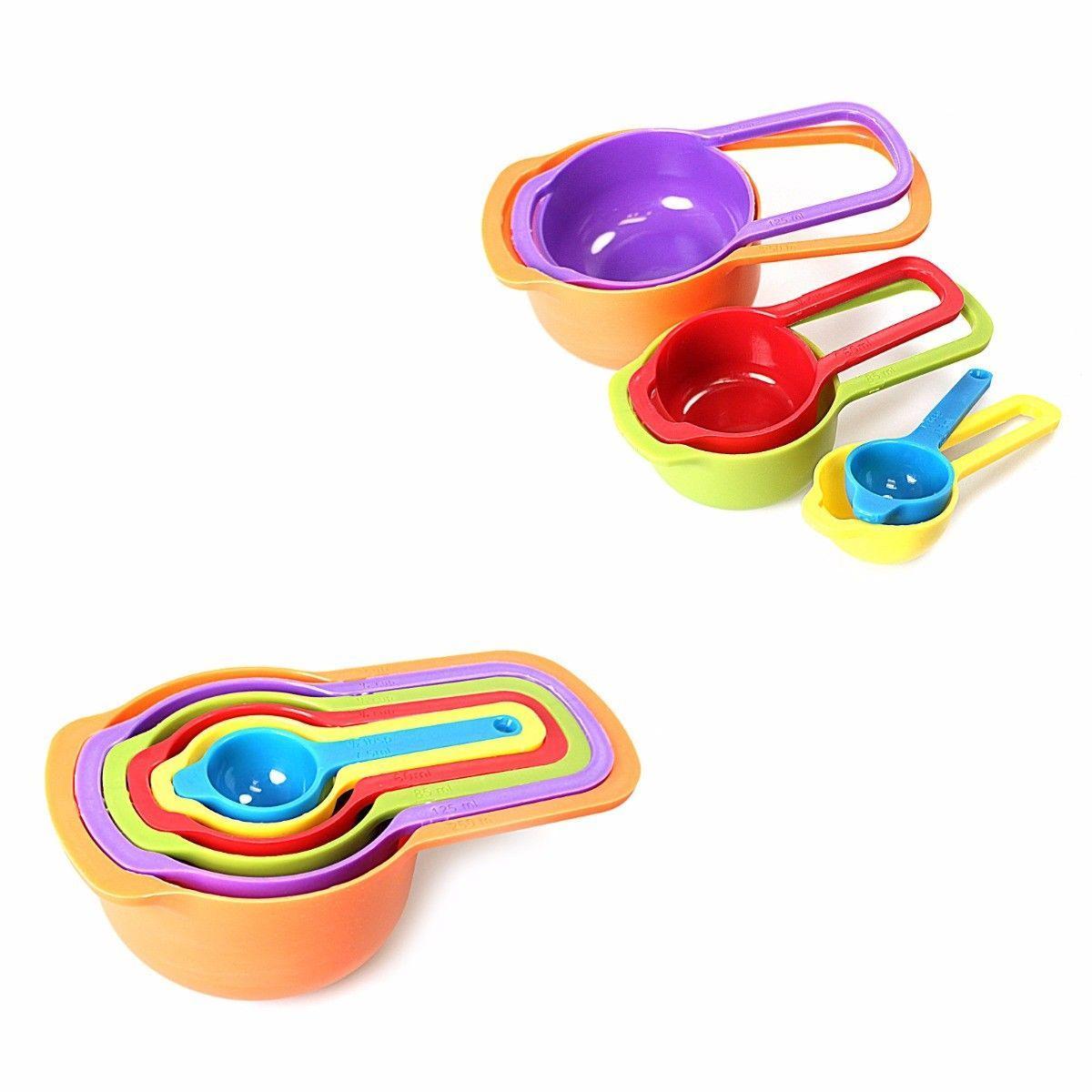 Vibrant Plastic Measuring Cups Set for Cooking Baking