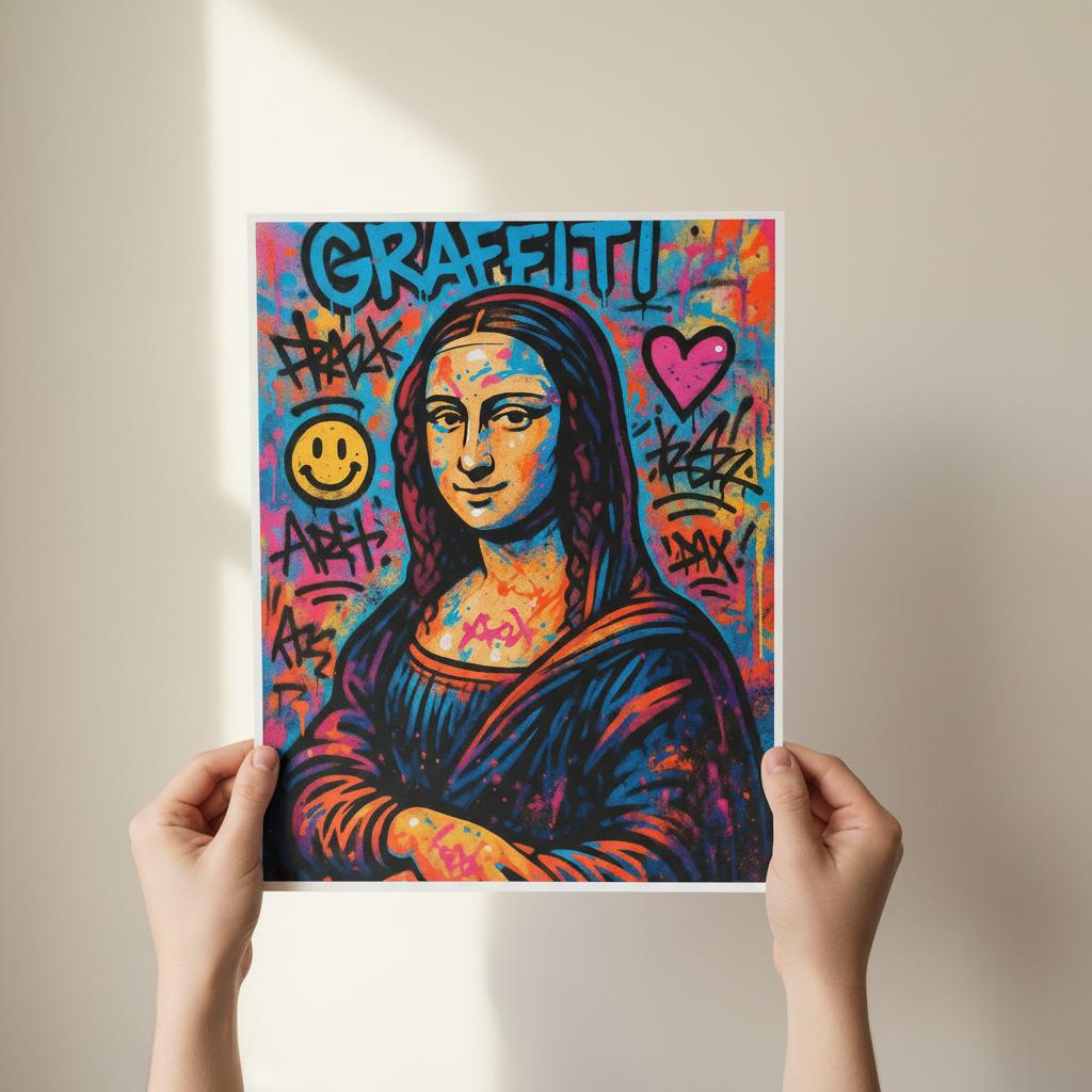 Urban Mona Lisa Graffiti Poster β Semi-Glossy Wall Art π¨ 40x50 cm / 16x20β³