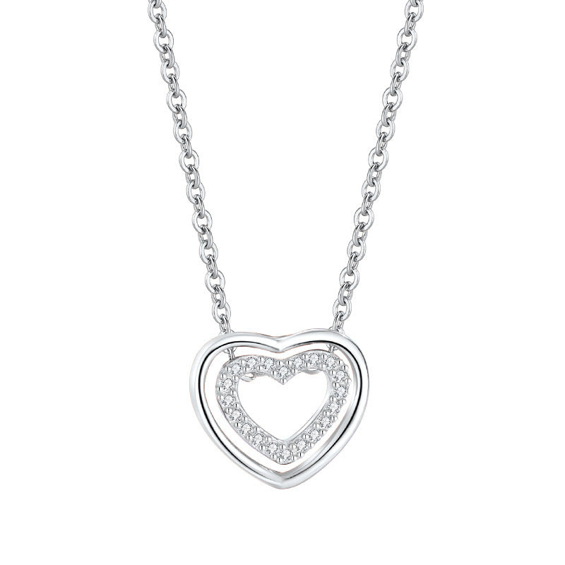 Double Heart Pendant Necklace