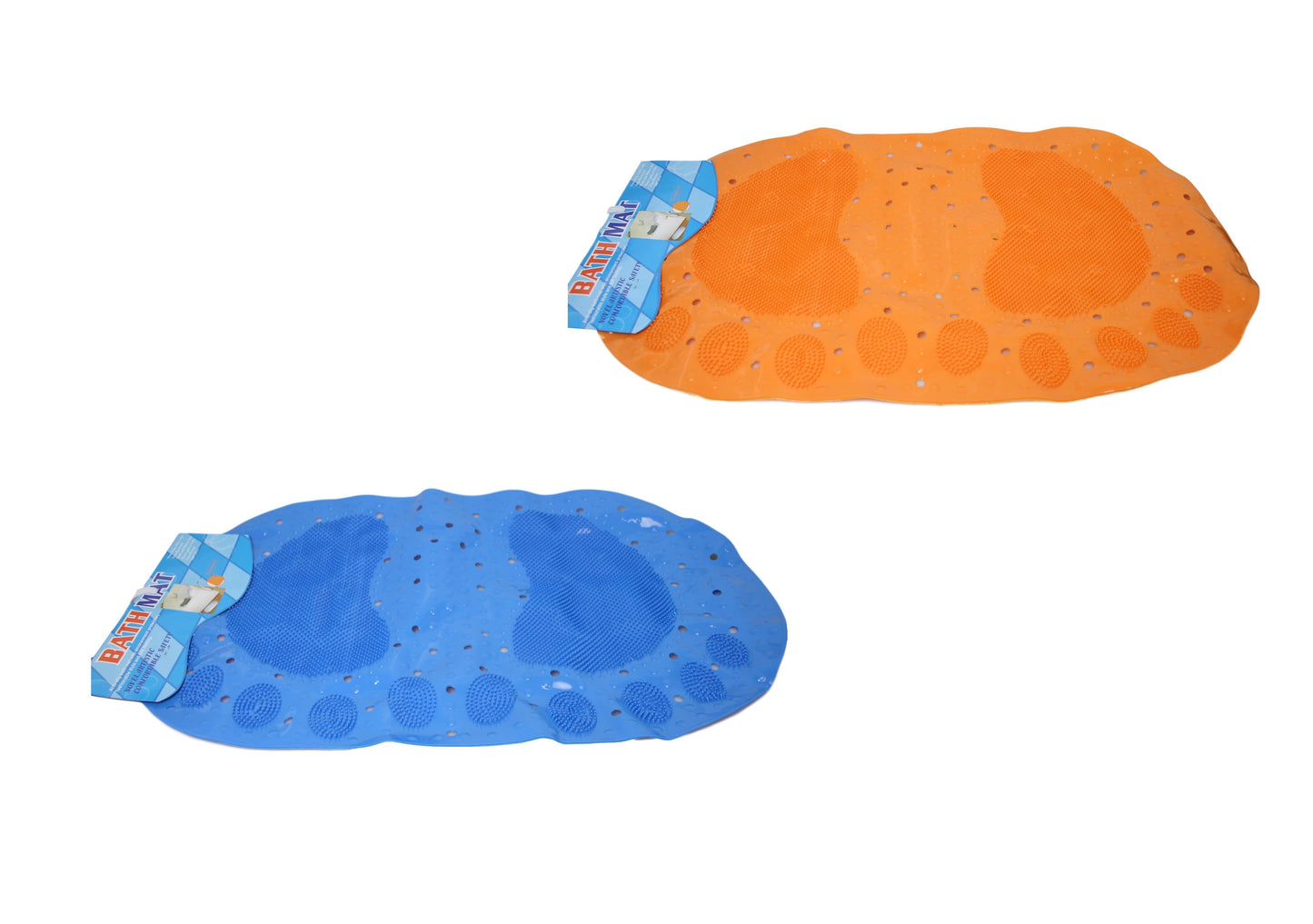 Whimsical Oval AntiSlip Bath Mat with Feet Design Bathroom Safety