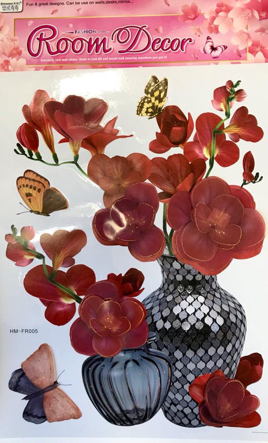 3D Flowers Vase Wall Stickers Elevate Your Space