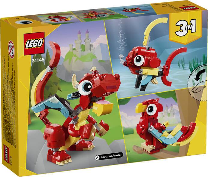 Lego Creator 3 in 1 31145 Red Dragon Buildable Playset for Ages 6 & Up