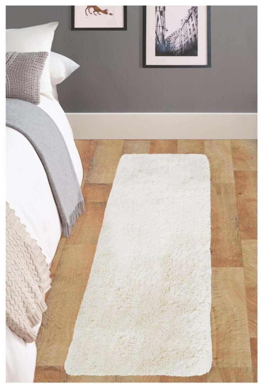 Soft Washable Ivory Shaggy Rug | SA-01