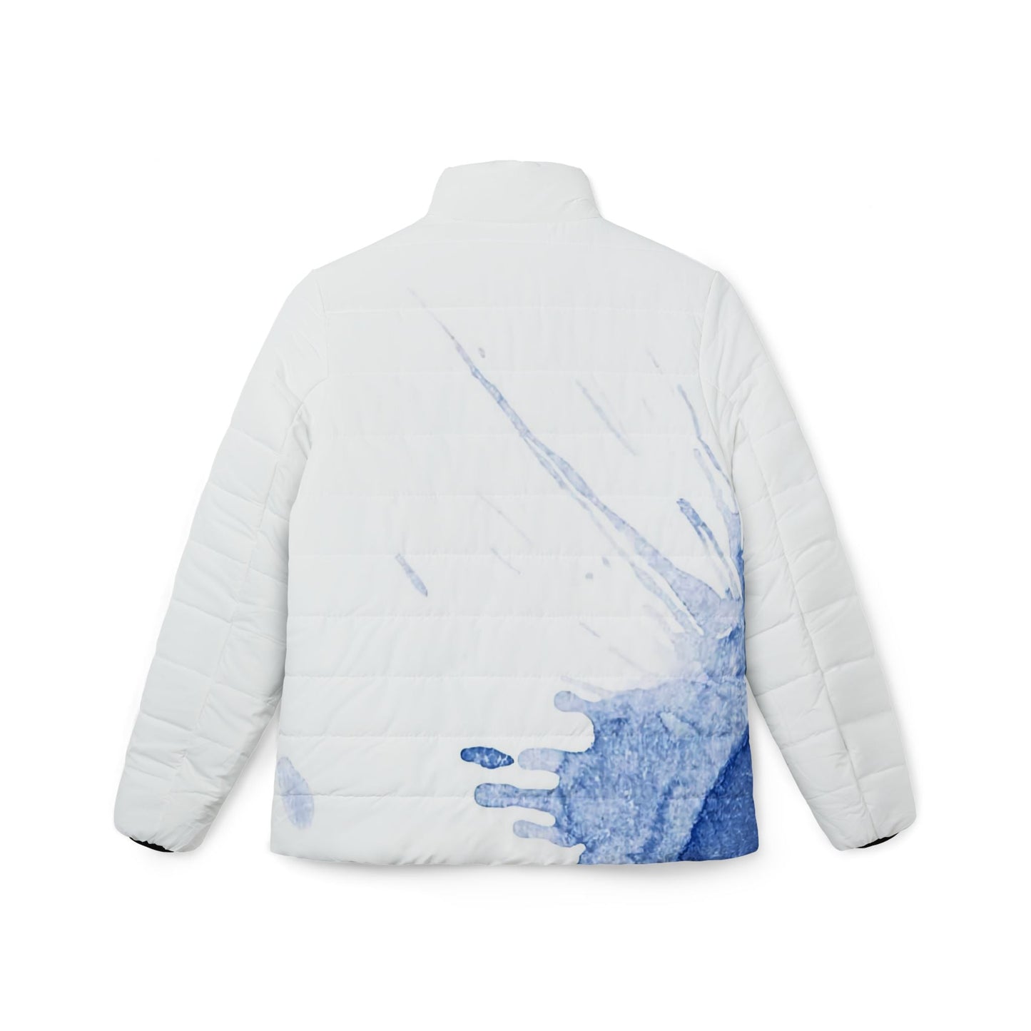 Watercolour Blue Splash - Womens Puffer Jacket