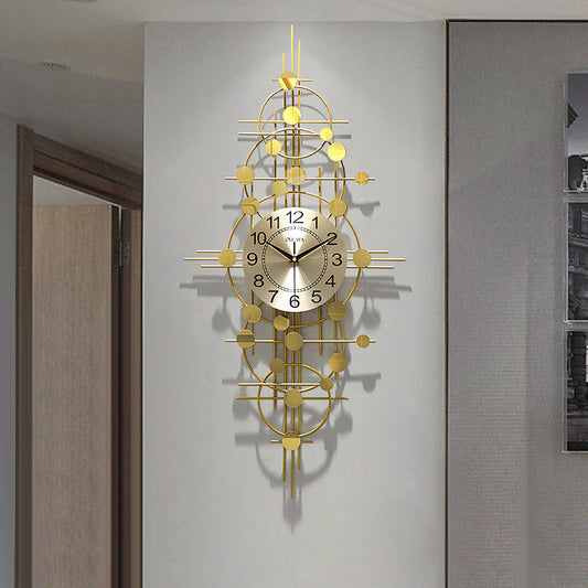 Cohen Art Deco Gold Wall Clock, Silent Clock, Horizontal Or Vertical