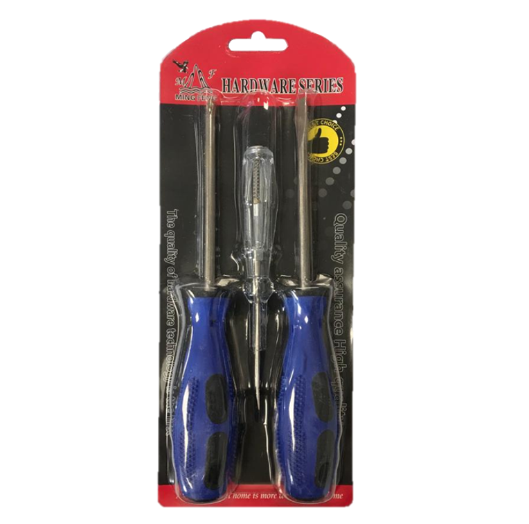 Professional Slotted Cross Screwdriver Set 3 Pcs