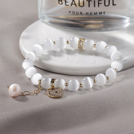 Opal Heart Lock Bracelet For Women