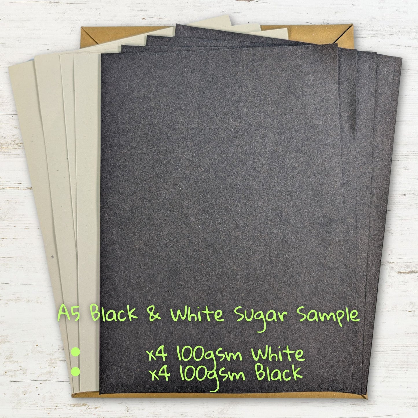 White & Black Sugar Paper Sample Pack