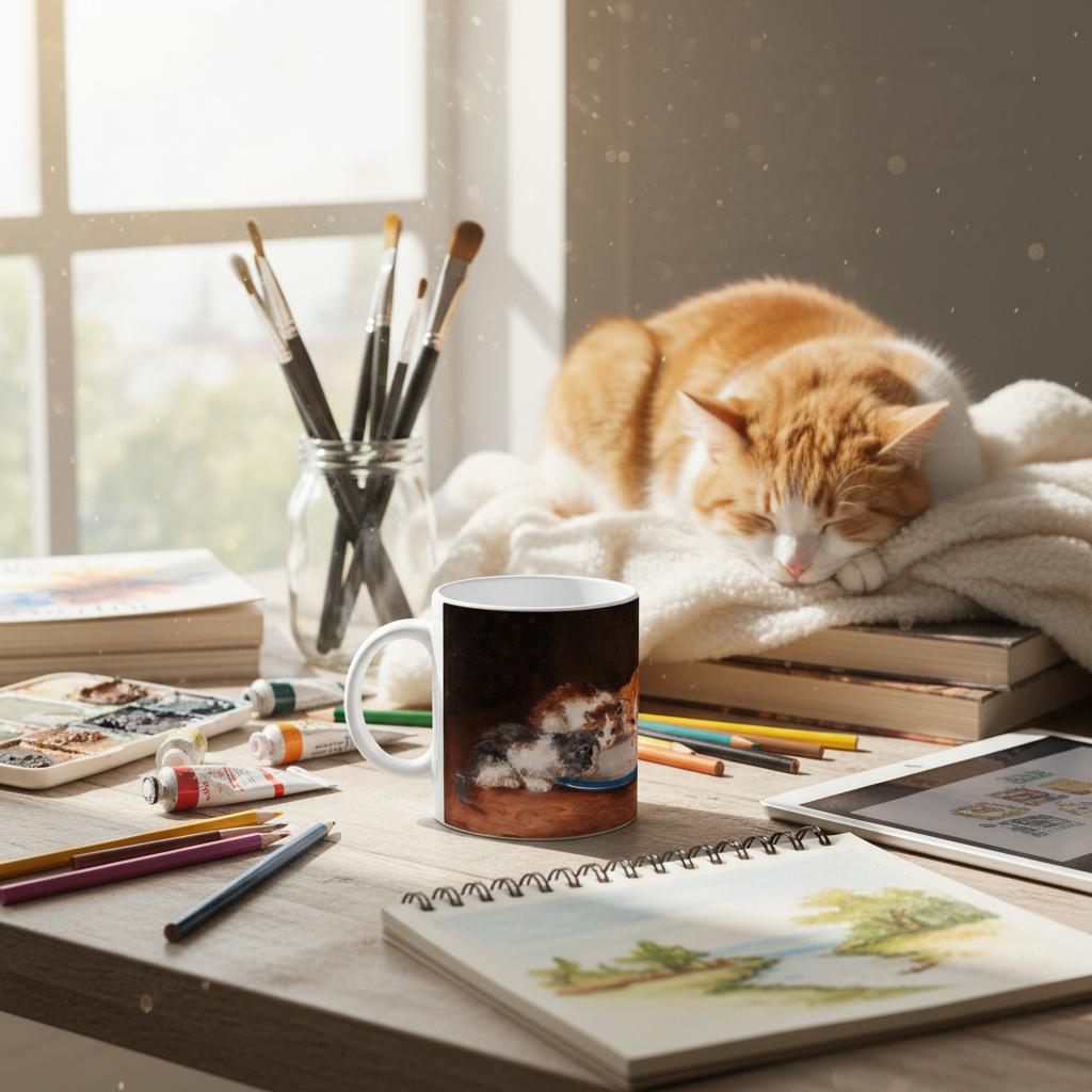 ๐พ Arthur-Alfred Brunel de Neuville Cat Art Mug โ A Purrfect Gift for Cat Lovers! ๐ฑโ