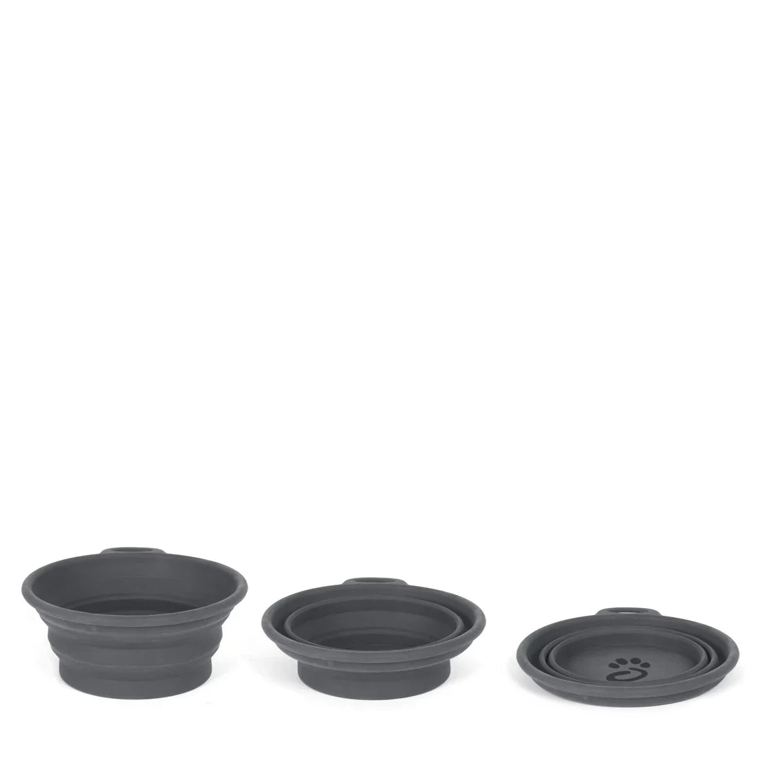Mountain Paws Silicone Collapsible Dog Bowl - Grey