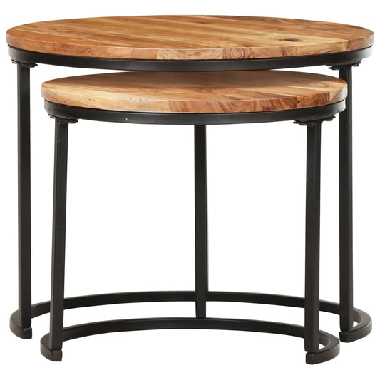 Nesting Tables 2 pcs Solid Acacia Wood