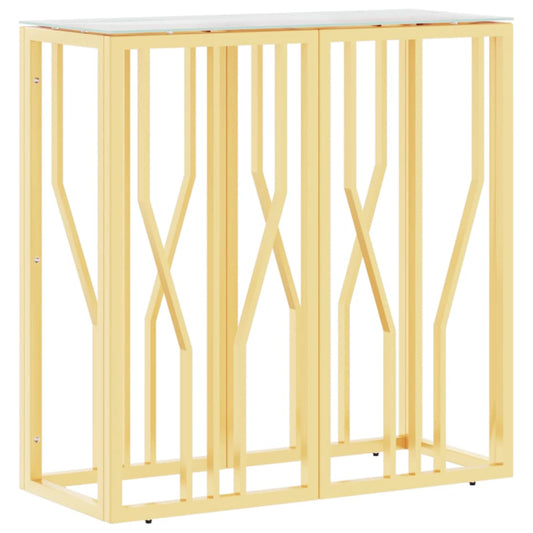 Console Table Gold 70x30x70 cm Stainless Steel and Glass
