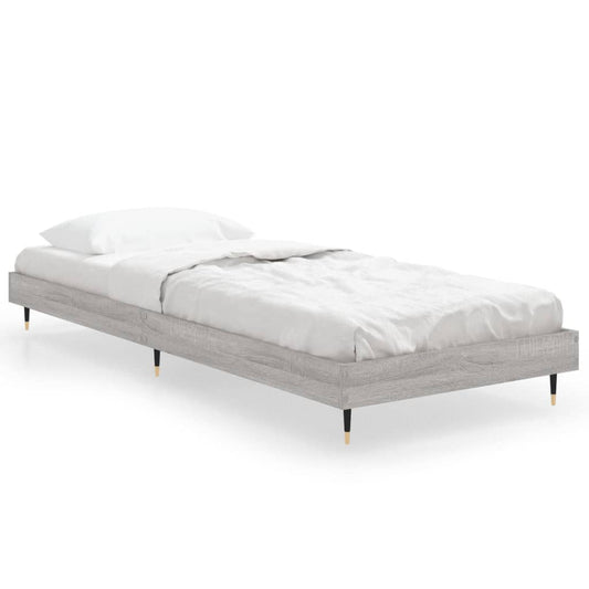 Bed Frame without Mattress Grey Sonoma 75x190 cm Small Single Engineered Wood
