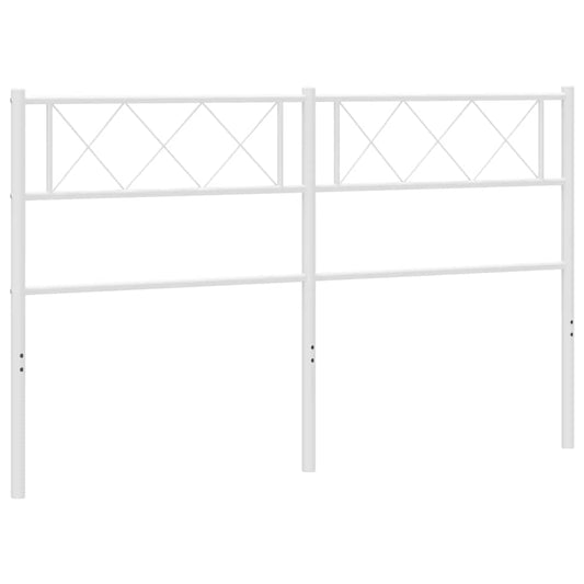 Metal Headboard White 135 cm