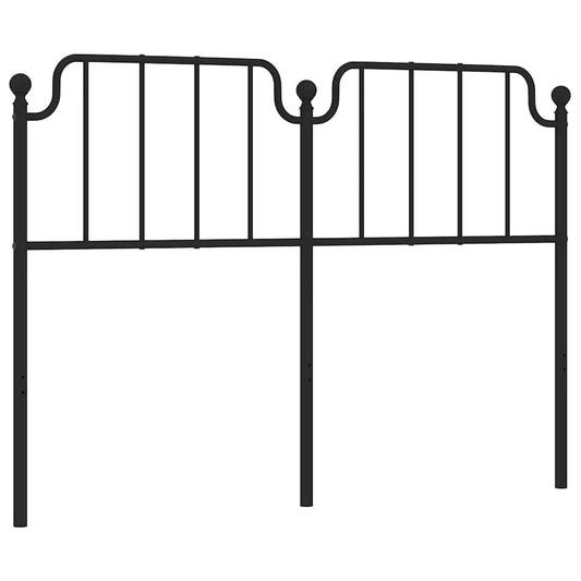 Metal Headboard Black 135 cm