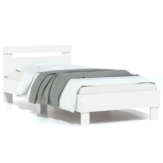 Bed Frame without Mattress with Headboard White 90x200 cm