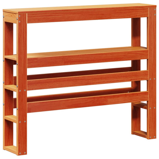 Headboard with Shelves Wax Brown 75 cm Solid Wood Pine