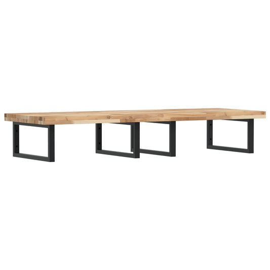 Basin Shelf Wall Mounted Steel and Solid Wood Acacia