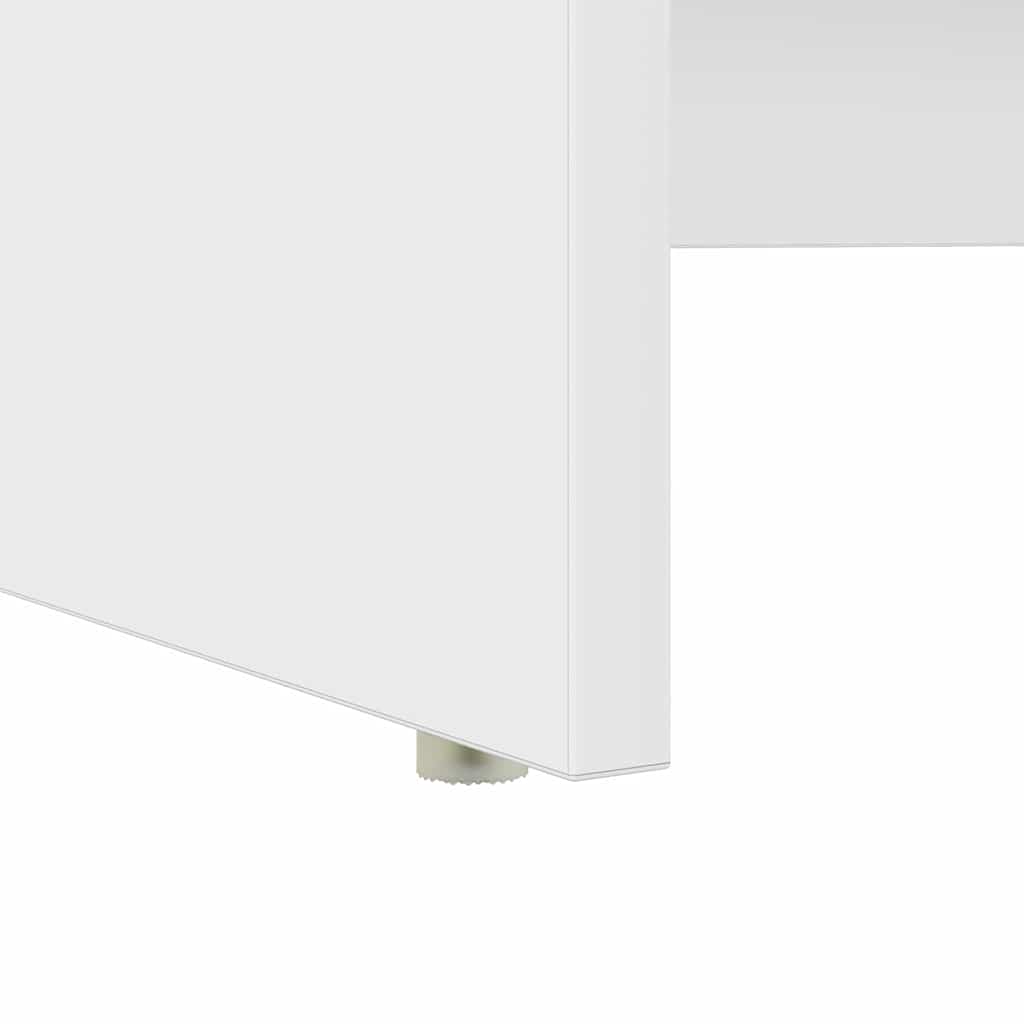 Desk with Storage White 120.5 x 44 x 88.5 cm Engineered Wood