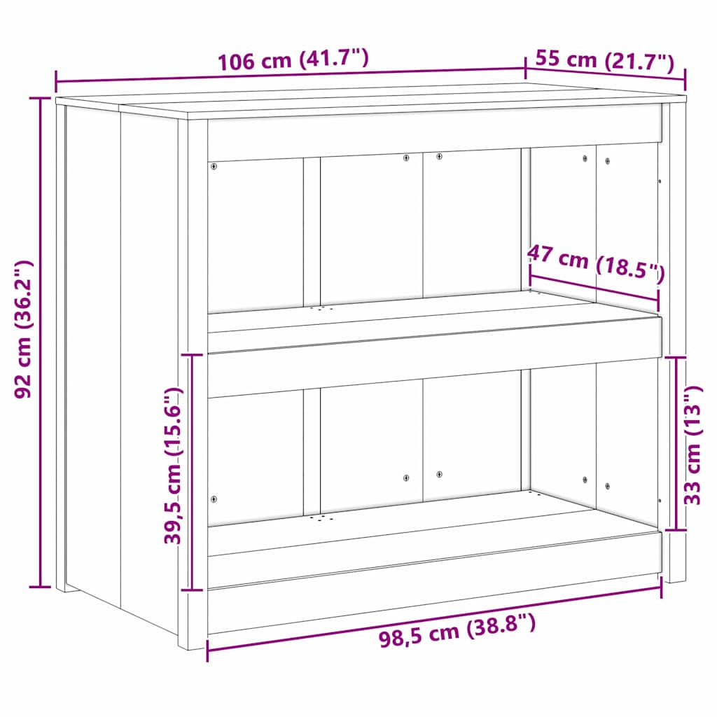Kitchen Cabinet Brown 106 x 55 x 92 cm Solid Douglas Fir wood