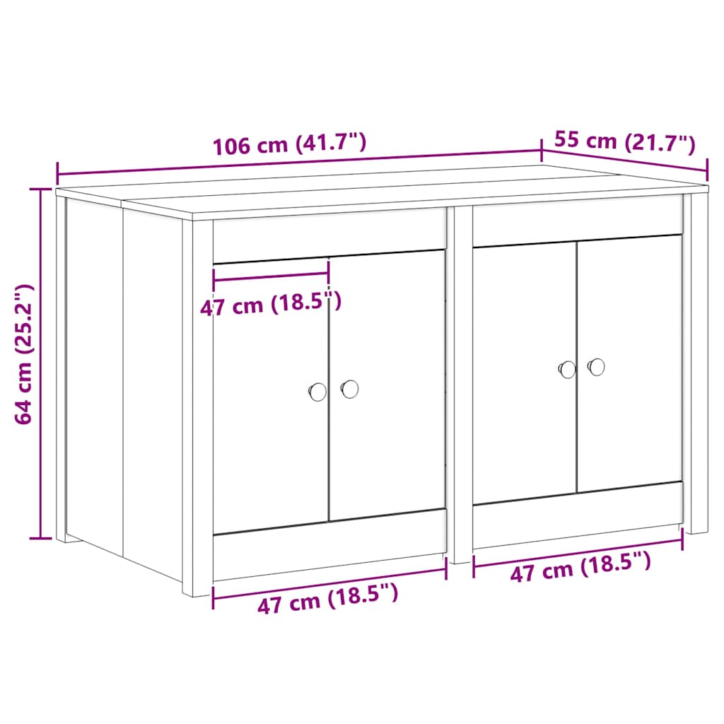 Kitchen Cabinet Brown 106 x 55 x 64 cm Solid Pine wood
