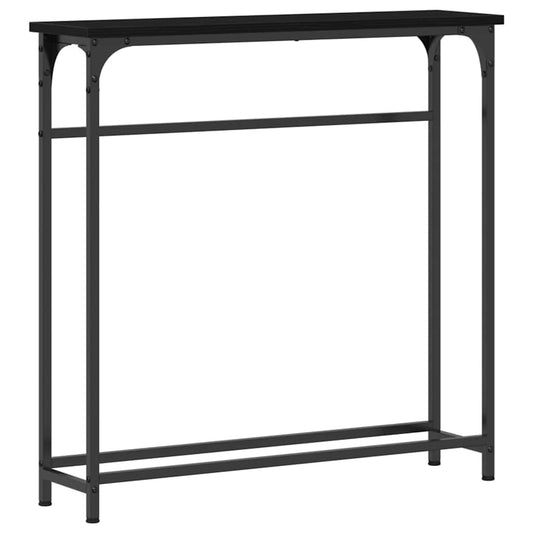 Console Table with Shelf Black oak 75 x 19.5 x 75 cm