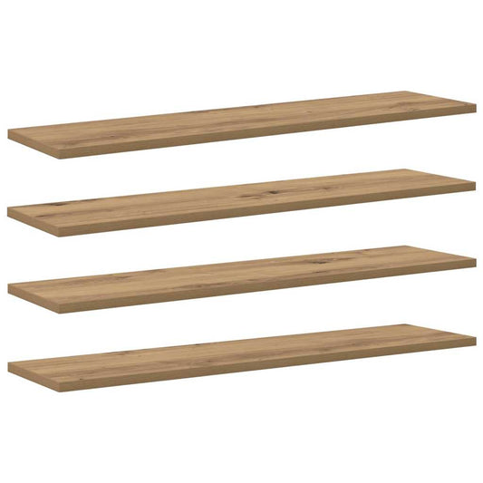 Bookshelf Board 4 pcs Brown 80 x 20 x 1.5 cm Engineered wood