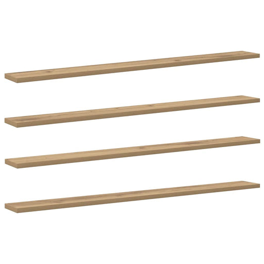 Bookshelf Board 4 pcs Brown 100 x 10 x 1.5 cm Engineered wood