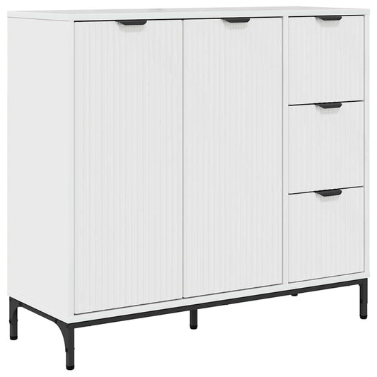 Sideboard High gloss white 89.5 x 33 x 82 cm Engineered wood