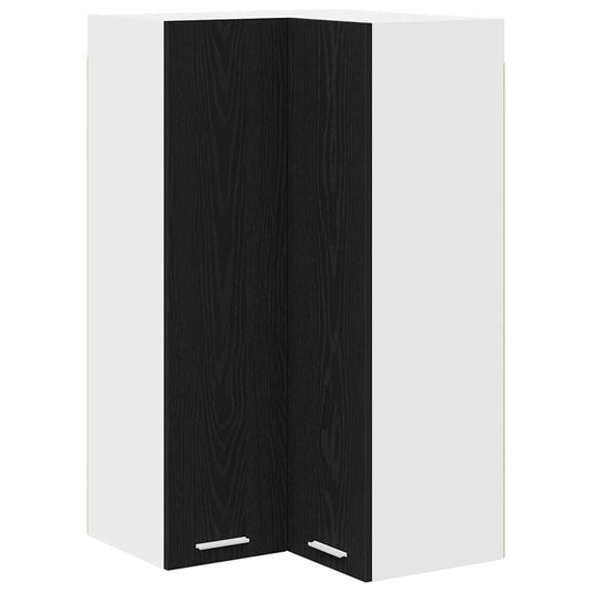 Hanging cabinet Riga Black Oak and White 57 x 57 x 100 cm
