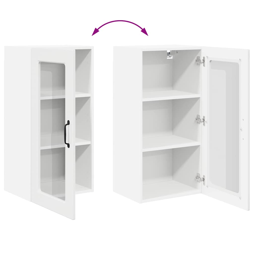 Kitchen Wall Cabinet with Door High Gloss White 40 x 31 x 80 cm