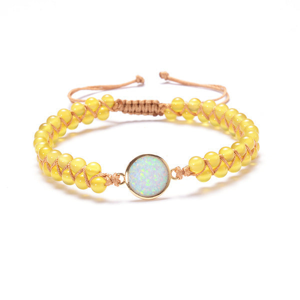 Stone Wrap Bracelet with Amethyst & Opal