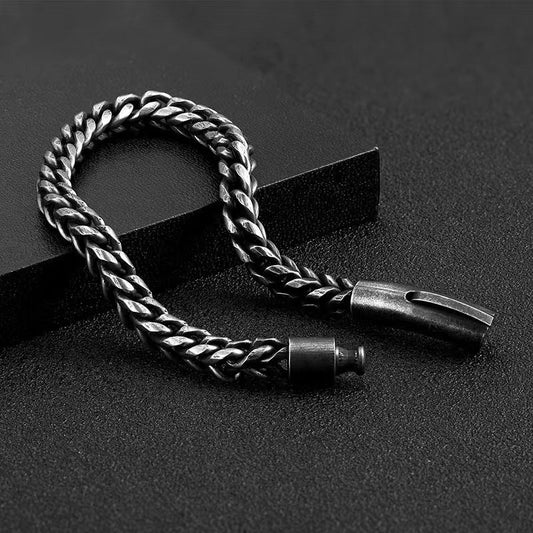 Round Mill Titanium Steel Vintage Bracelet