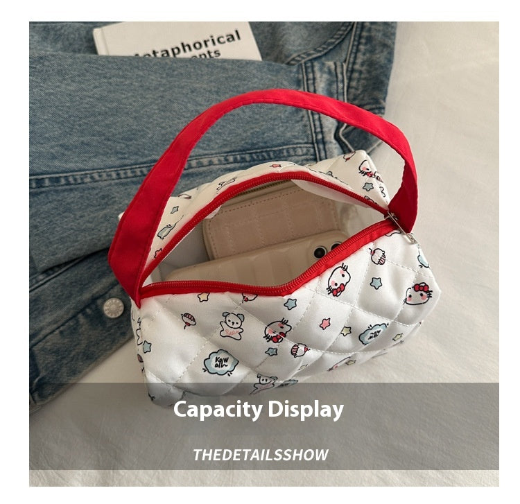 Fresh Floral Canvas Street Underarm Shoulder Bag