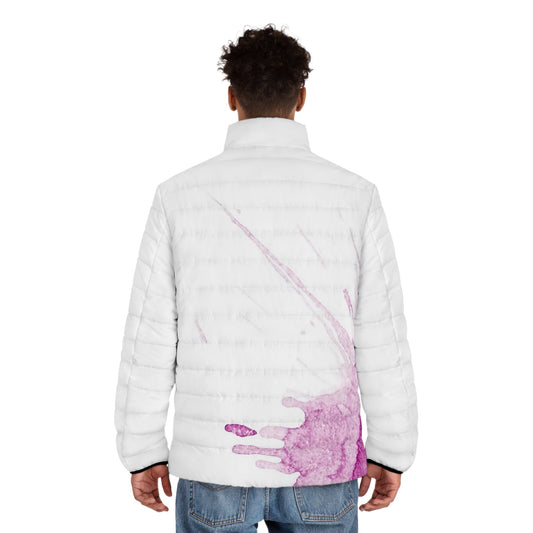 Watercolour Pink Splash - Mens Puffer Jacket