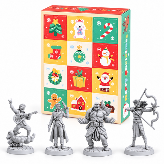 Resin Miniatures 12 Days of Christmas Advent Calendar - Choose your own - Sci-Fi, Dungeons and Dragons, Cyberpunk, 32mm - 12 Day Calendar