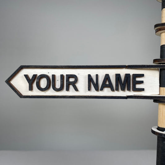 Christmas Direction Sign - Handmade Ornament