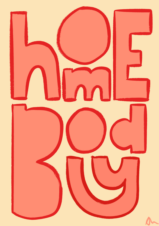 Homebody | Orange Relatable Living Room Typographic Print Wall Art