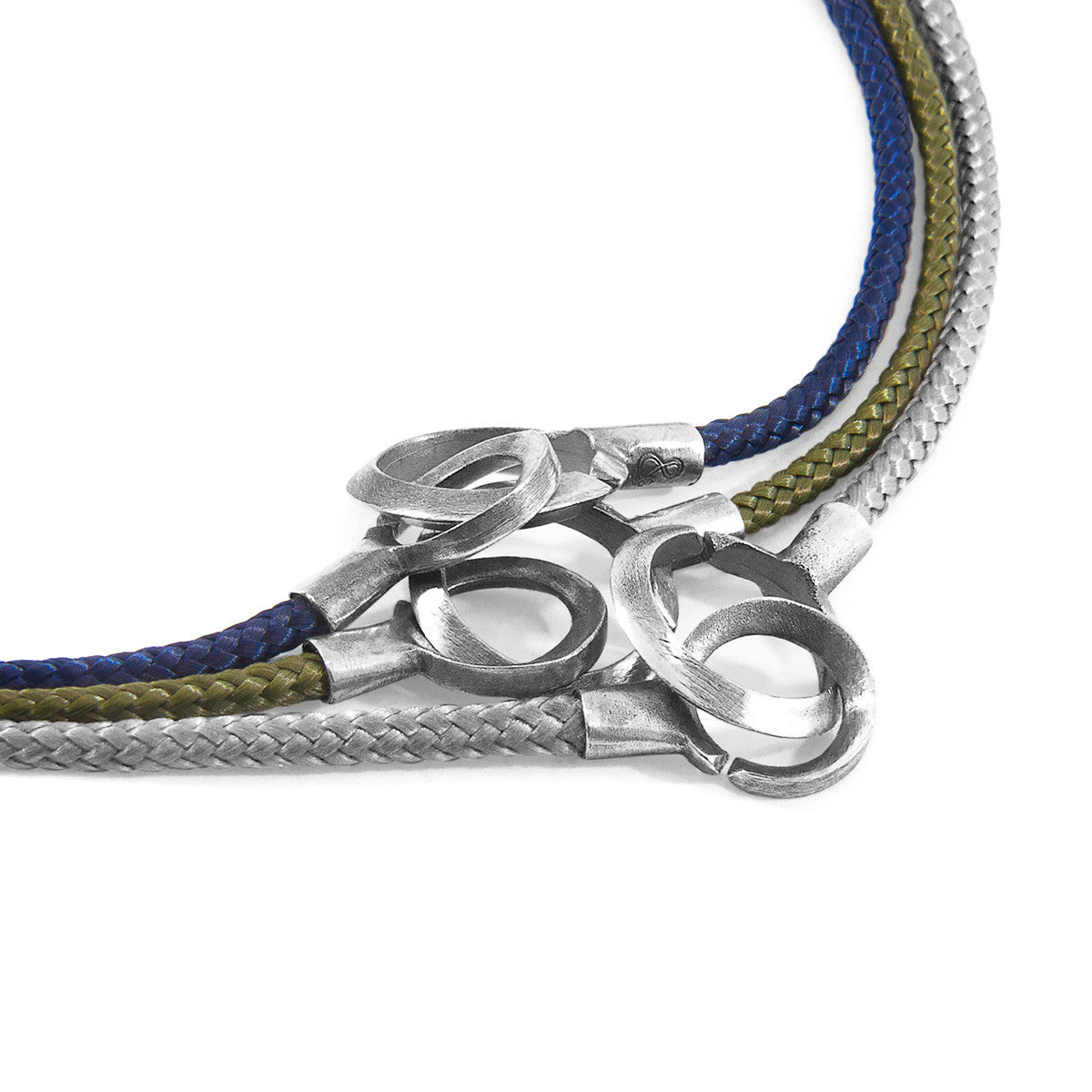 Ocean Blue Montrose Silver and Rope Bracelet