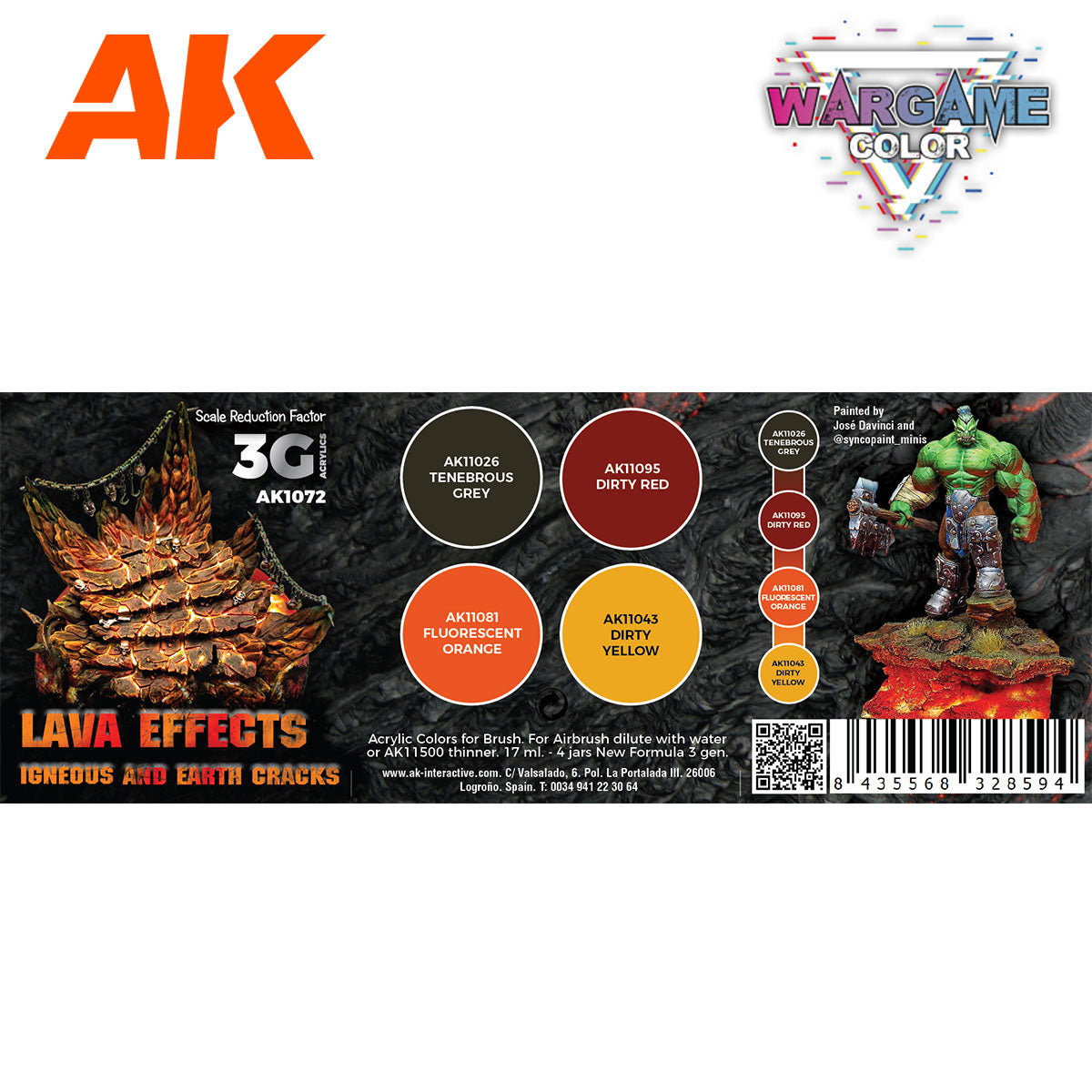 AK Interactive Wargame Color Set: Lava Effects (AK1072)