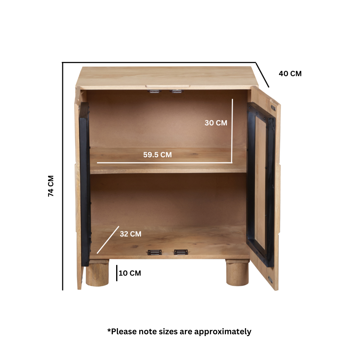 Ajmer Solid Wooden Small Sideboard